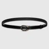 Gucci Thin Belt With Dionysus Buckle In Black