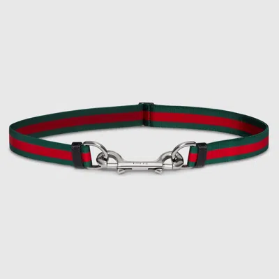 Gucci Thin Belt With Double Snap Hook Buckle In Multi