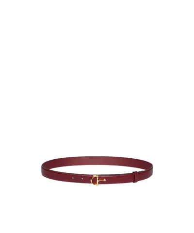 Gucci Thin Belt With Half-horsebit Buckle In Brown