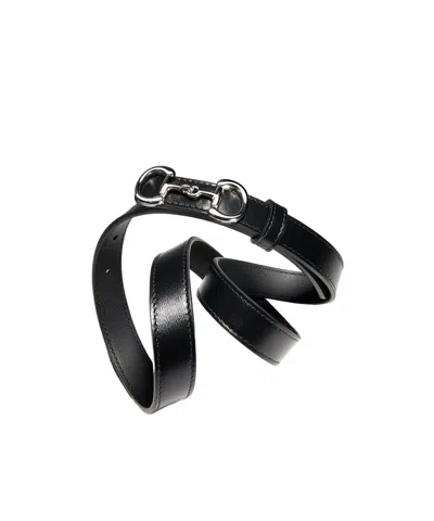 Gucci Thin Belt With Horsebit Buckle In Black