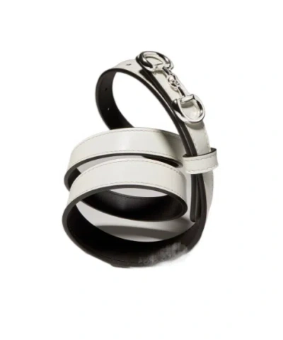 Gucci Thin Belt With Horsebit Buckle In Gray