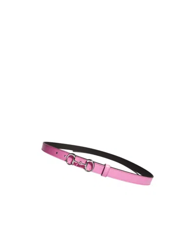 Gucci Thin Belt With Horsebit Buckle In Pink
