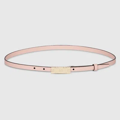 Gucci Thin Belt With Plaque Buckle In Pink