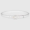 Gucci Thin Belt With Round Bamboo Buckle In White