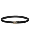 Gucci Thin Leather Belt In Black