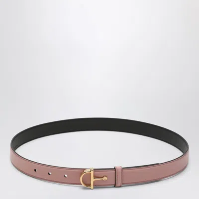 Gucci Thin Pink Belt With Half Horsebit Buckle