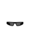 Gucci Thin Shield-frame Sunglasses In Black