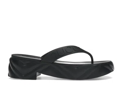 Pre-owned Gucci Thong Platform Sandal (women's) Sneakers In Black