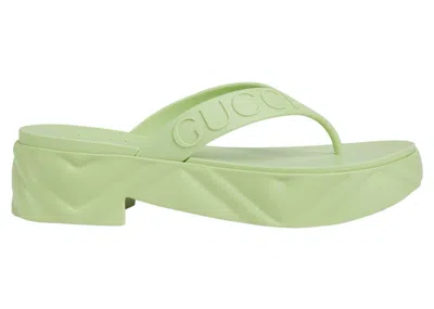 Pre-owned Gucci Thong Platform Sandal (women's) Sneakers In Light Green
