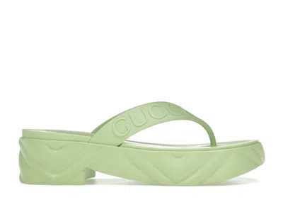 Pre-owned Gucci Thong Platform Sandal (women's) Sneakers In Light Green