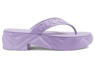 Pre-owned Gucci Thong Platform Sandal (women's) Sneakers In Lilac