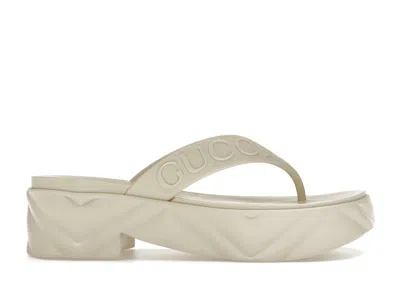Pre-owned Gucci Thong Platform Sandal (women's) Sneakers In White
