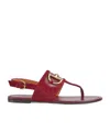 Gucci Sandalen Horsebit Aus Veloursleder In Burgundy