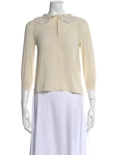 Pre-owned Gucci Three-quarter Sleeve Blouse In Neutral