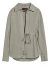 Gucci Dusty Green Shirt With Waist Ribbon Women In Gray