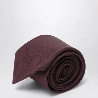 Gucci Tie In Gg Cotton And Silk Jacquard In Brown