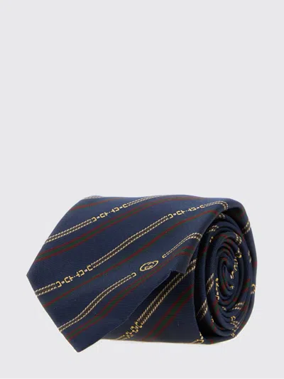 Gucci Embroidered Jacquard Tie In Blue