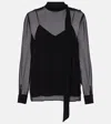 Gucci Women's Pussy-bow Silk Blouse Top In Schwarz