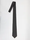 Gucci Men Black Horsebit Silk Jacquard Tie In Black