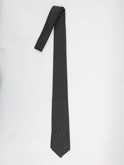 Gucci Tie With Horsebit In Black