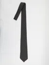 Gucci Men Black Horsebit Silk Jacquard Tie In Black