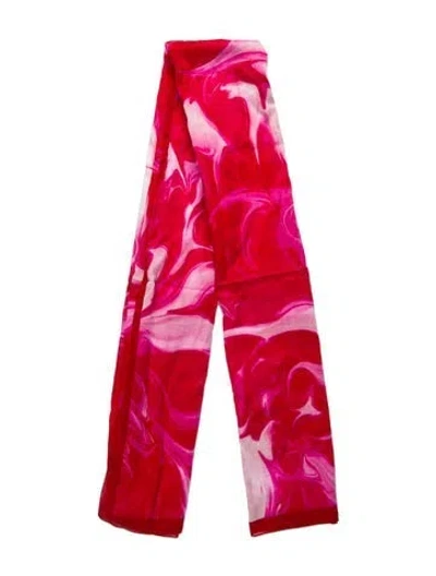 Pre-owned Gucci Tie-dye Print Scarf In Red