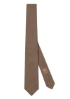 Gucci Men Brown Gg Silk Jacquard Tie