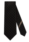 Gucci Gg Pattern Silk Tie In Black