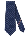 Gucci Gg Pattern Silk Tie In Blue