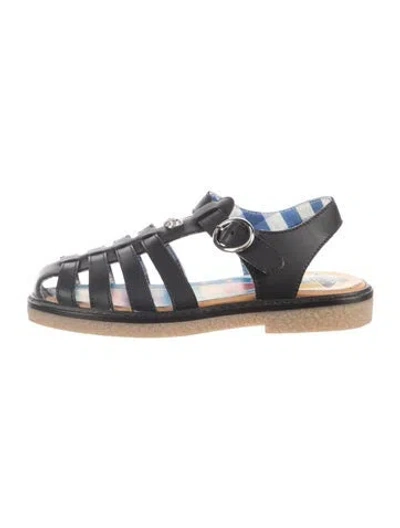 Pre-owned Gucci Kids' Tiger Emblem Ufo Print Sandals In Black