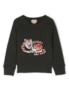 Gucci Tiger-print Cotton Sweatshirt In Grau