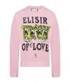 Gucci Tiger Printed Long-sleeved Hoodie In Pink