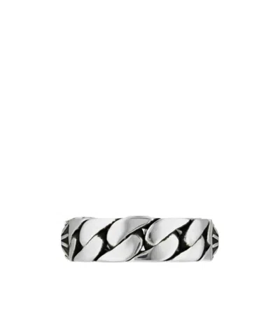 Gucci Tiger Sterling Silver Ring In Metallic