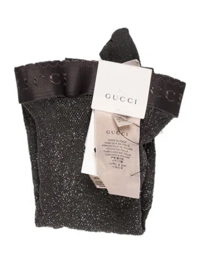 Pre-owned Gucci Tights Luxgg Net Socks W/tags In Grey/metallic