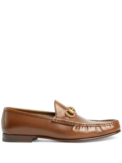 Gucci Timeless Brown Horsebit Loafers For Men