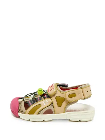 Pre-owned Gucci Tinsel Flat Sandals In Brown