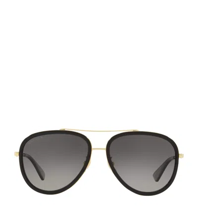 Gucci Tinted Aviator Sunglasses In Gold