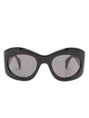 Gucci Tinted-lenses Oval-frame Sunglasses In Black