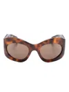 Gucci Tinted-lenses Oval-frame Sunglasses In Brown
