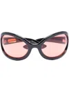 Gucci Tinted Oversize-frame Sunglasses In 黑色