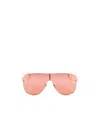 Gucci Red Logo-lettering Mask-frame Sunglasses In Pink