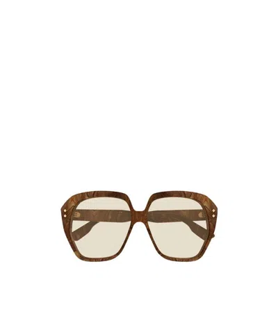 Gucci Tinted Square Sunglasses In Nude