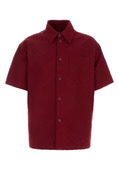 Gucci Tiziano Red Cotton Shirt In Rossoancora