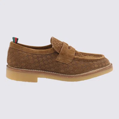Gucci Tobacco Leather Loafers In Brown