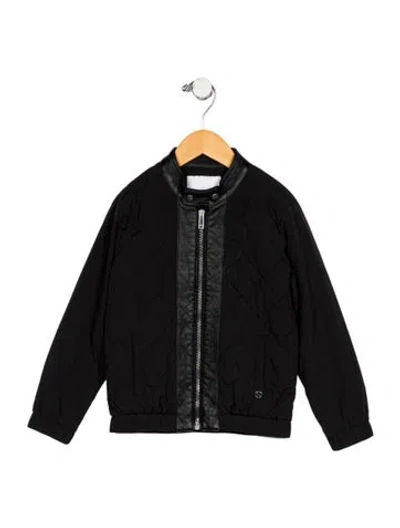 Pre-owned Gucci Babies' Toddler Boy's Synthetic-blend Leather Trim Jacket In Black
