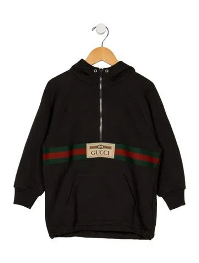 Pre-owned Gucci Babies' Toddler Boys Branded Pattern Printed Hoodie In Grey