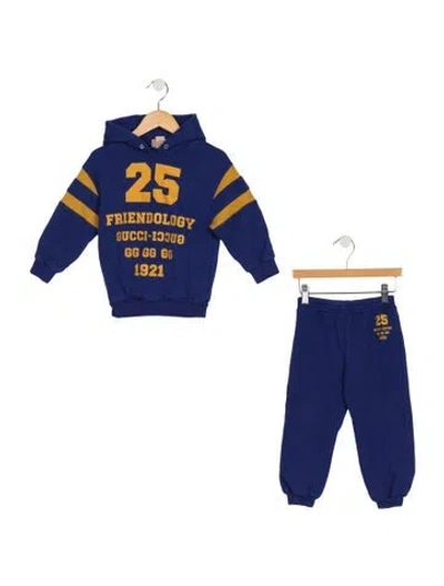 Pre-owned Gucci Babies' Toddler Boys Branded Pattern Printed Set In Blue