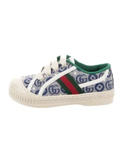 Pre-owned Gucci Babies' Toddler Boys' Canvas Low-top Sneakers In Blue