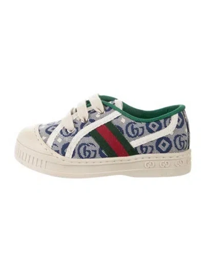 Pre-owned Gucci Babies' Toddler Boys' Canvas Sneakers In Blue