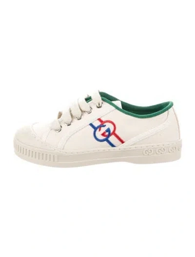 Pre-owned Gucci Babies' Toddler Boys' Embroidered Sneakers In Neutrals